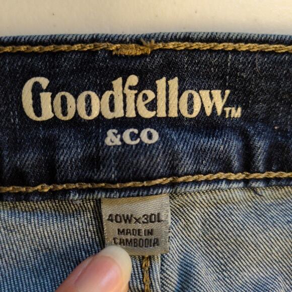 GOODFELLOW & CO Dark Wash Athletic Fit Trutemp Tech Jeans Stretch Men's W40 L30 - Picture 3 of 6